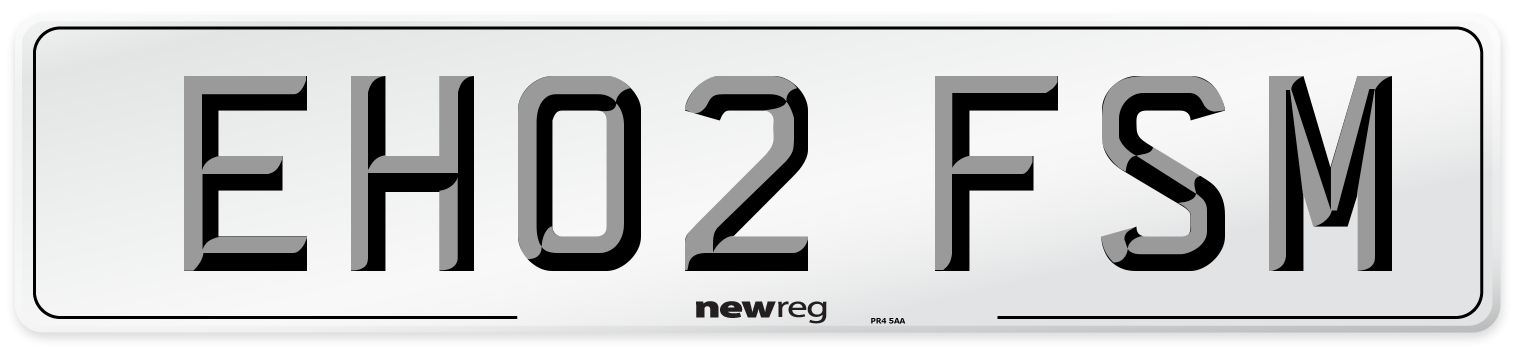 EH02 FSM Number Plate from New Reg
